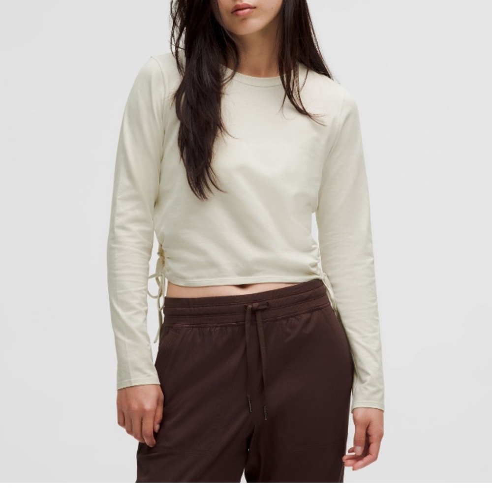 NWT Cinched cut outs cotton long sleeve